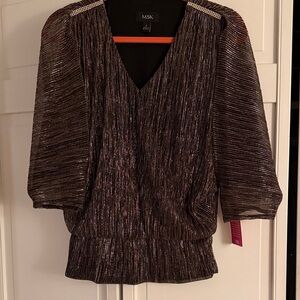MSK Women's Shimmering Brown blouse